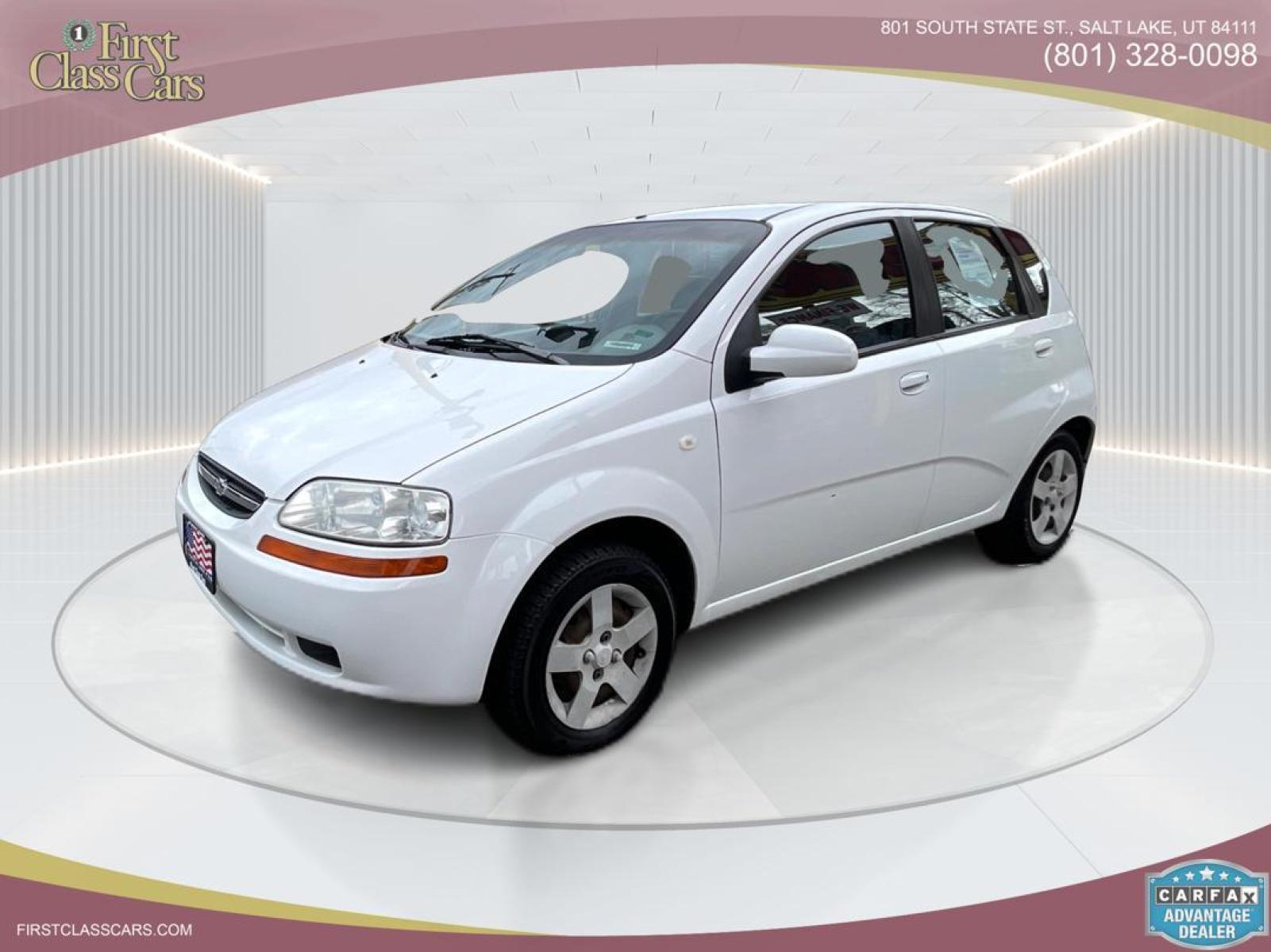 2005 Galaxy White /Gray Cloth Chevrolet Aveo LS (KL1TD62615B) with an 2.2L 4 Cyl. engine, Manual transmission, located at 801 South State Street, Salt Lake City, UT, 84111, (801) 328-0098, 40.751953, -111.888206 - Experience excellent performance with this 2005 Chevrolet Aveo! With its sleek design, efficient fuel consumption, and spacious interior, it's the perfect combination of style and convenience. Affordable and well-maintained, this used Aveo offers a reliable and comfortable ride. Make it yours today! - Photo #0