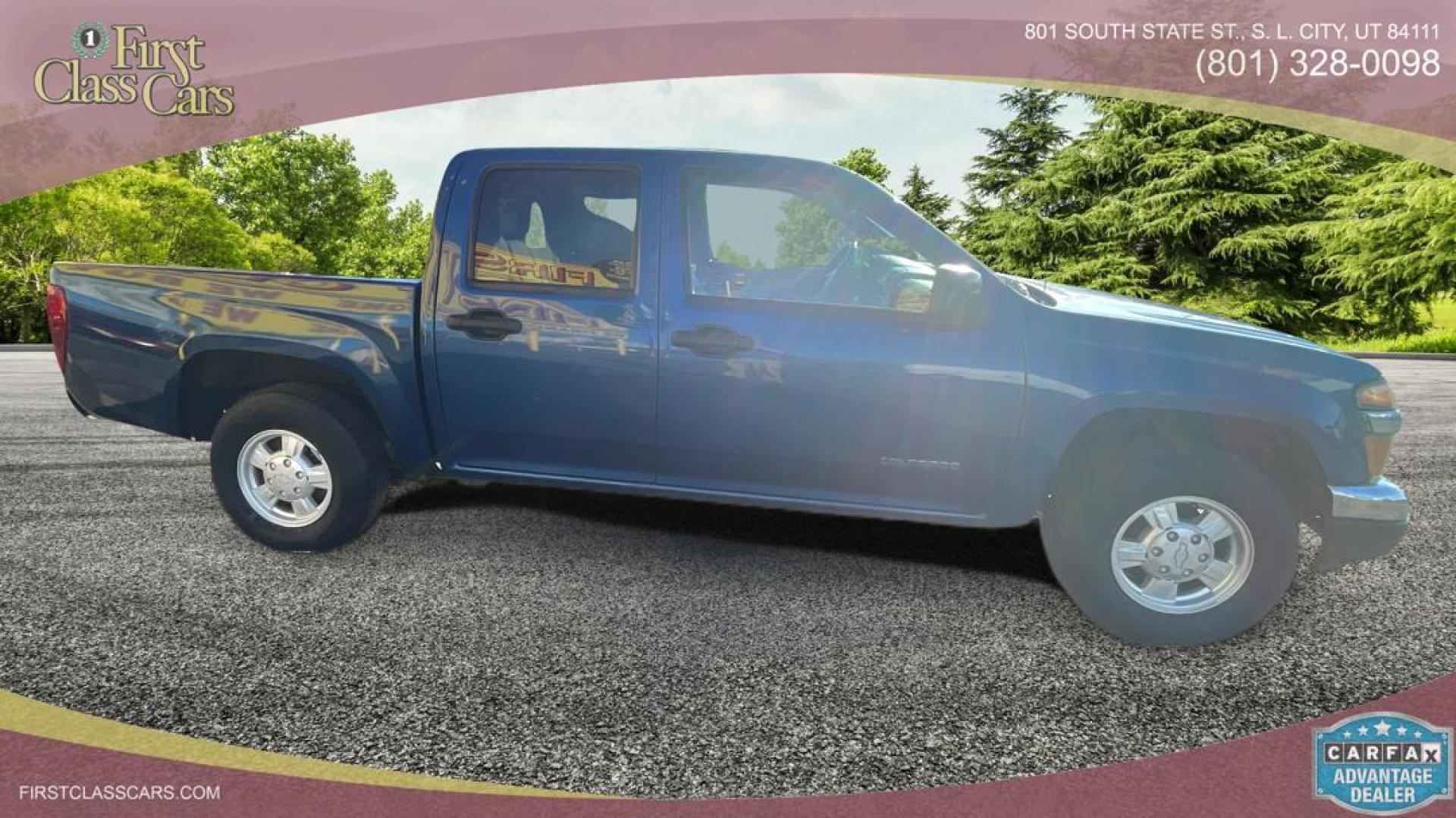 2005 Superior Blue Metallic /Gray Cloth Chevrolet Colorado LS Crew Cab (1GCCS136158) with an 3.5L 5 Cyl. engine, Automatic transmission, located at 801 South State Street, Salt Lake City, UT, 84111, (801) 328-0098, 40.751953, -111.888206 - Experience exceptional rides with our 2005 Chevrolet Colorado! Despite its age, this gem boasts reliable performance, robust power, and smooth handling. Perfectly maintained and affordably priced, it's an excellent choice for first-time owners or budget-conscious buyers. Grab this unbeatable deal wh - Photo#2