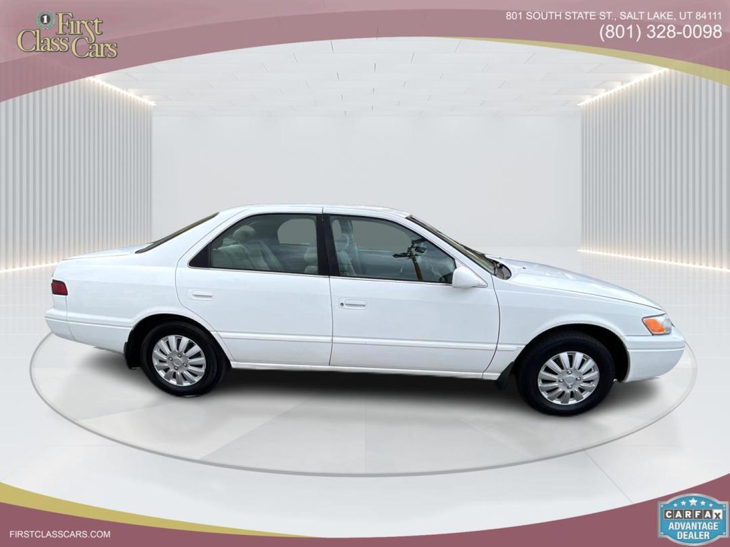 1999 Pure White /Tan Toyota Camry LE (JT2BG28KXX0) with an 2.2Liter 4 Cylinder engine, Automatic transmission, located at 801 South State Street, Salt Lake City, UT, 84111, (801) 328-0098, 40.751953, -111.888206 - Top Features:Cloth Seats, ABS Brakes, CD Audio, Power Mirrors, Side Airbags, AM/FM Stereo, Cassette Player, Power Seat(s), Air Conditioning, Cruise Control, Power Windows, Automatic Transmission, Power Locks, Rear Defroster "Experience unbeatable reliability with this 1999 used Toyota Camry. Boas - Photo#2