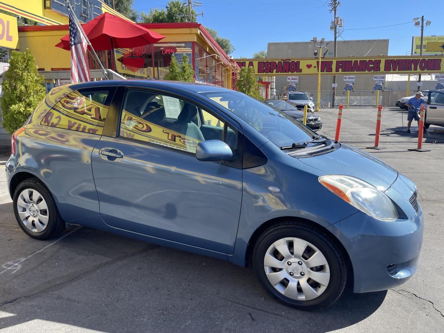 2008 Blue /Tan Toyota Yaris Liftback (JTDJT923785) with an 1.5L L4 DOHC 16V engine, Manual transmission, located at 801 South State Street, Salt Lake City, UT, 84111, (801) 328-0098, 40.751953, -111.888206 - Clean 1 owner! Clean title! Great gas mileage gets over 35-40 MPG with a manual transmission and 1.5 liter 4 cylinder! Perfect commuter car for anyone who drives to work over 20-50 miles! This is a perfect car to travel on long distance trips to save gas money! Features: Cloth Seats, AM/FM Stereo, - Photo#3