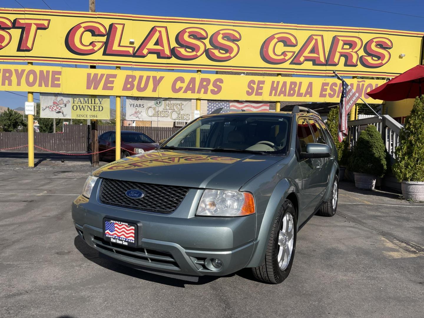 2005 Evergreen Frost Metallic /Tan Ford Freestyle Limited AWD (1FMDK06105G) with an 3.0L V6 DOHC 24V engine, Automatic CVT Overdrive transmission, located at 801 South State Street, Salt Lake City, UT, 84111, (801) 328-0098, 40.751953, -111.888206 - Clean title no reported accidents on Carfax history report. Very nice in great condition for the year and miles. It is in great shape inside and out! Features: 4WD/AWD, Memory Seat(s), Alloy Wheels, Parking Sensors, Fold-Away Third Row, Sunroof(s), Front Seat Heaters,Third Row Seat, Leather Seats, - Photo#0