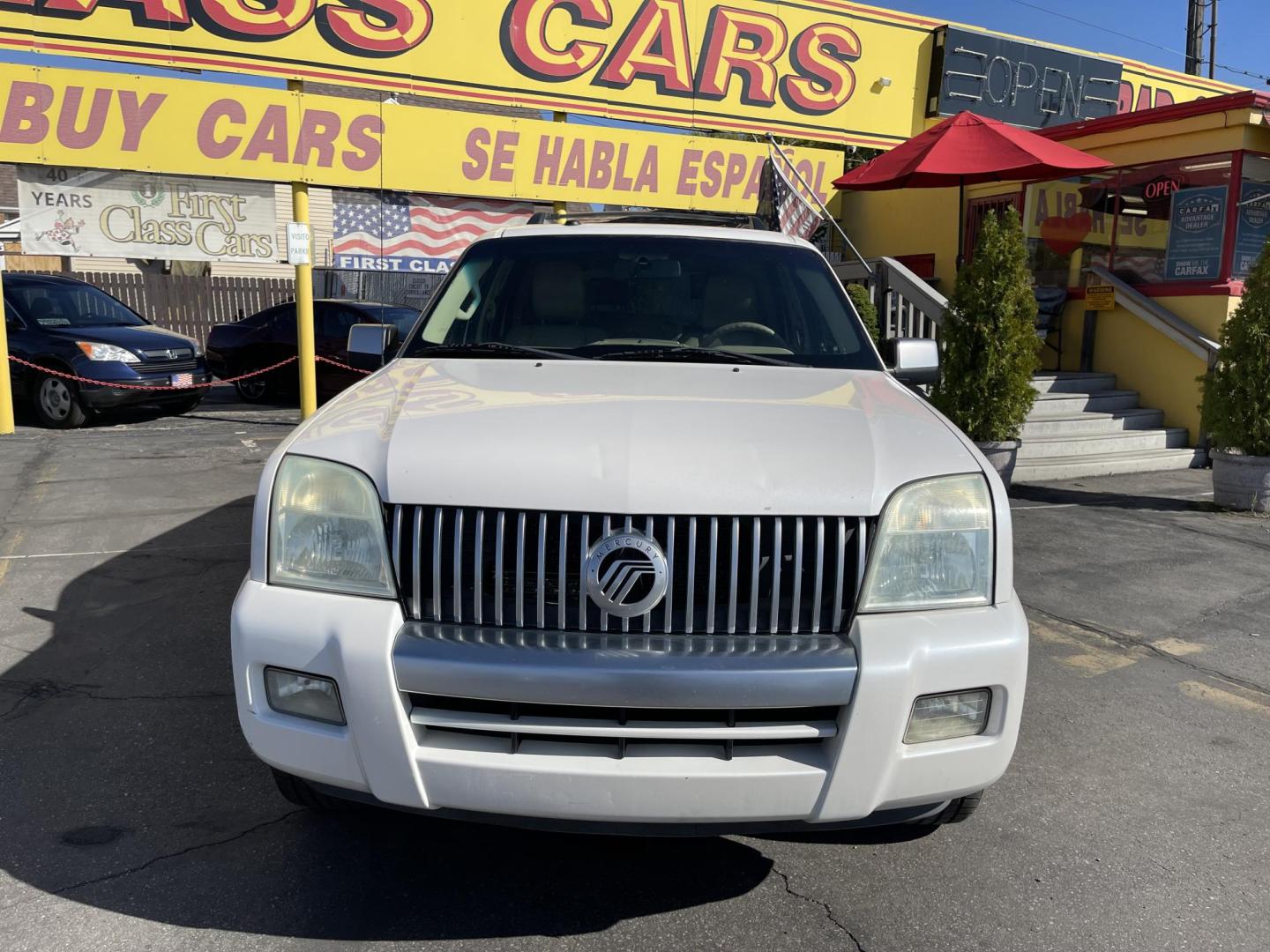 2010 Galaxy White /Tan Mercury Mountaineer Premier 4.6L AWD (4M2EN4J84AU) with an 4.6L V8 SOHC 12V engine, 6-Speed Automatic Overdrive transmission, located at 801 South State Street, Salt Lake City, UT, 84111, (801) 328-0098, 40.751953, -111.888206 - Clean title no reported accidents on Carfax history report!!! Very nice all wheel drive SUV for winter! In great condition for the year, make and miles!!! 3rd Row seating, Navigation and leather seats loaded with lots of extras! Must see very clean SUV. Features: 20 Inch Plus Wheels, Parking Senso - Photo#2