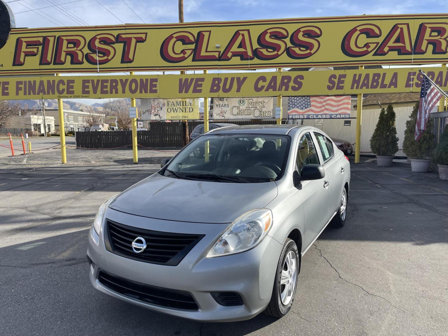 2012 Platinum Gray Metallic /Black Nissan Versa 1.6 S Sedan (3N1CN7AP2CL) with an 1.6L L4 DOHC 16V engine, 5-Speed Manual transmission, located at 801 South State Street, Salt Lake City, UT, 84111, (801) 328-0098, 40.751953, -111.888206 - One owner clean title! No accidents on Carfax history report! From a dry climate area in Arizona has not been in the Utah snow yet! Great gas mileage the fuel economy is 24 mpg in the city and up to 32 mpg on the highway. Features: Cloth Seats, ABS Brakes, Automatic Transmission, Overhead Airbags, - Photo#1