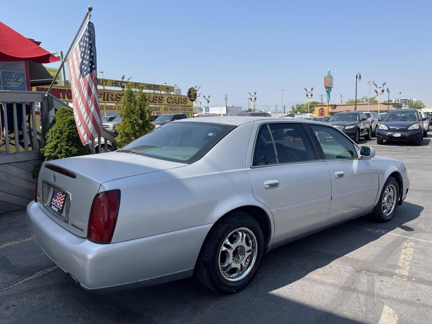 2003 Galaxy Silver Metallic /Gray Leather Cadillac Deville (1G6KD54Y13U) with an 4.6L V8 engine, Automatic transmission, located at 801 South State Street, Salt Lake City, UT, 84111, (801) 328-0098, 40.751953, -111.888206 - Clean Title!! Extra clean!! Immaculate condition!! Free Carfax!! Must see!! Warranty available!! Free Carfax!!! Vehicle Features: Alloy Wheels, AM-FM Radio, CD Player, Cruise Control, Leather Interior, Power Locks, Power Mirrors, Power Seats, Power Steering, Power Windows, Rear Window - Photo#4