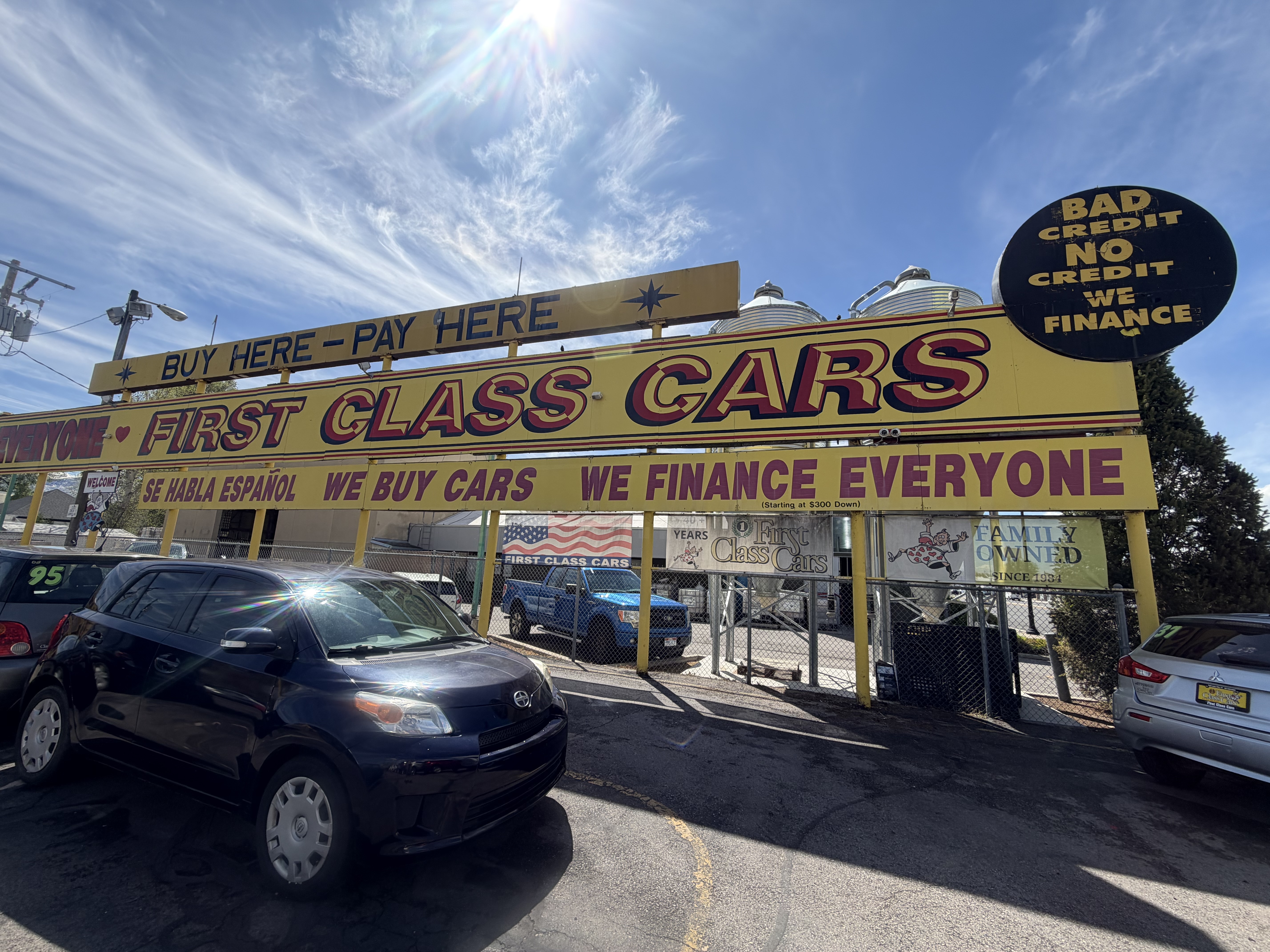 First Class Cars Salt Lake City dealership lot — in-house financing for all credit types including bad credit and no credit